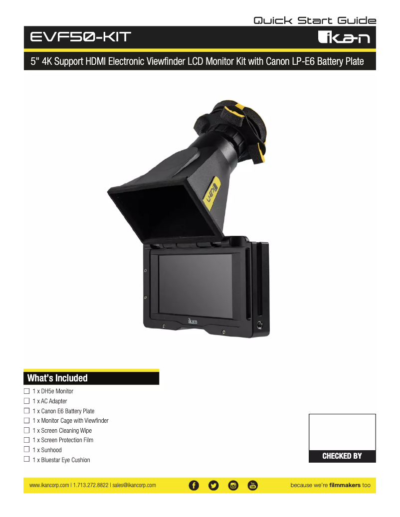 Page 1 de la notice Manuel utilisateur Ikan EVF50