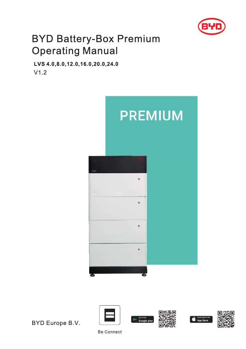 Página 1 del manual Manual de usuario BYD LVS 24.0