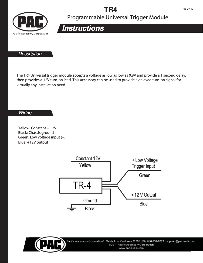 Page 1 de la notice Manuel utilisateur PAC TR-4