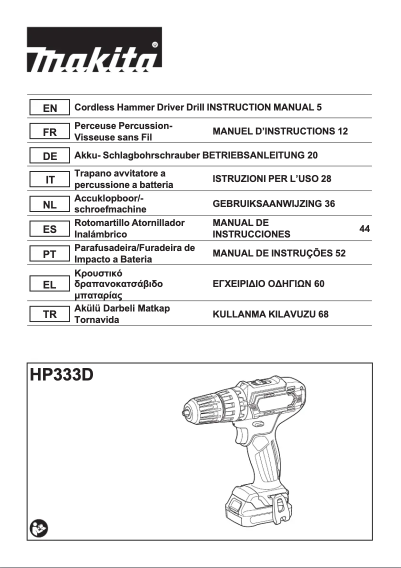 Page 1 de la notice Manuel utilisateur Makita BL1021B