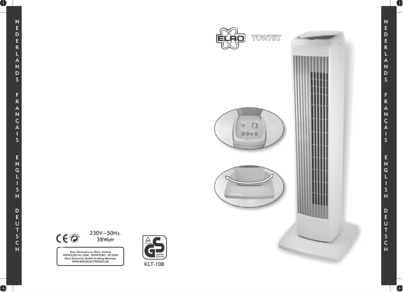 Page 1 de la notice Manuel utilisateur Elro TOW75T