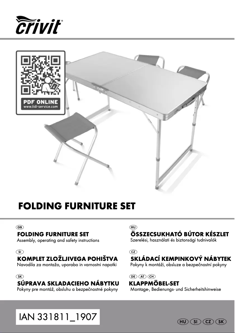 Page n°1 - Manuel utilisateur Crivit IAN 311885