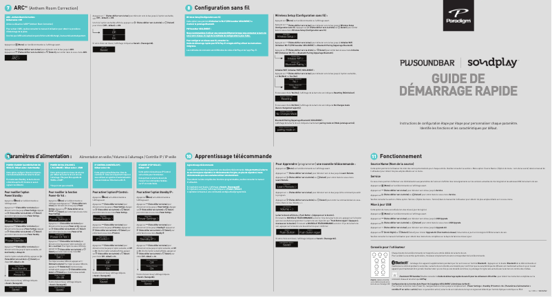 Page n°1 - Guide d'installation Paradigm PW Soundbar