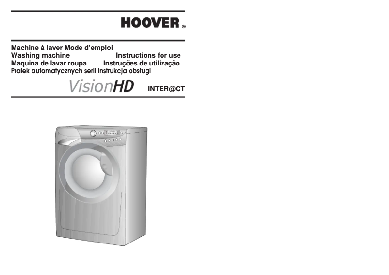 Page n°1 - Manuel utilisateur Hoover VHD 166 I-86S