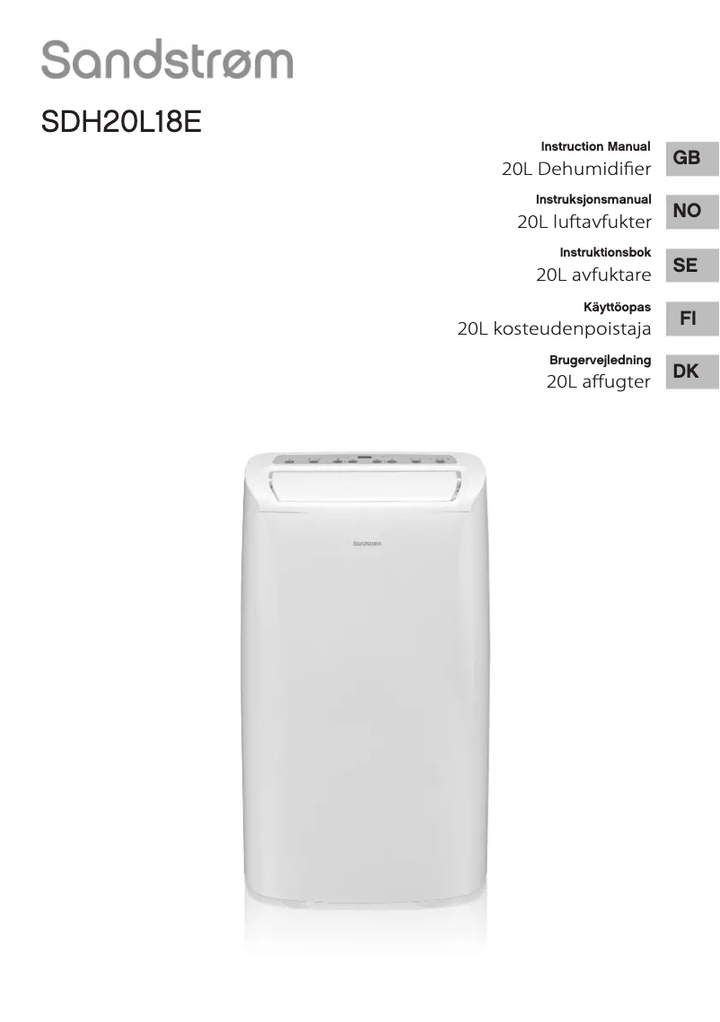 Page 1 de la notice Manuel utilisateur Sandstrøm SDH20L18E