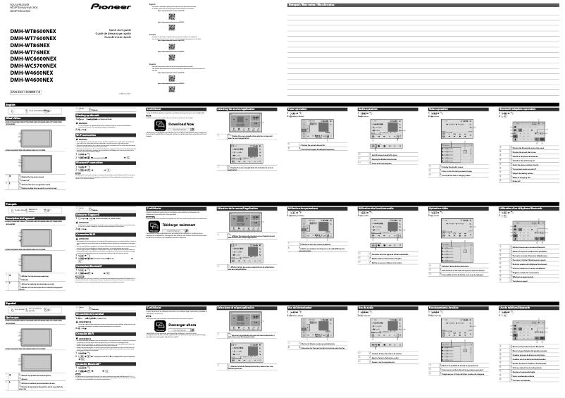 Page n°1 - Guide de démarrage rapide Pioneer DMH-WT7600NEX