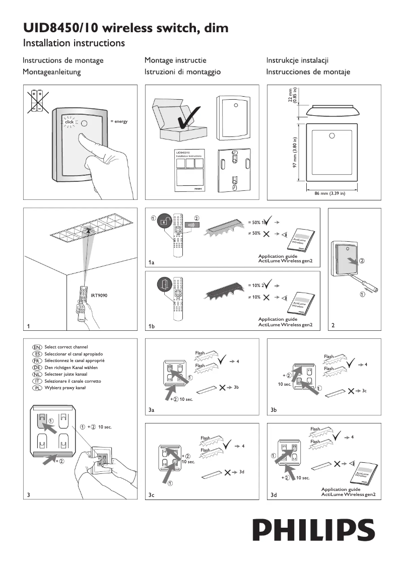 Page 1 de la notice Manuel utilisateur Philips UID8450