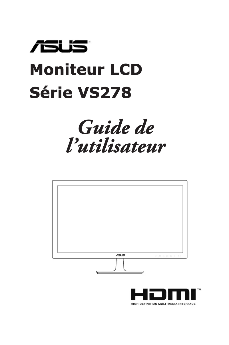 Page 1 de la notice Manuel utilisateur Asus VS278H