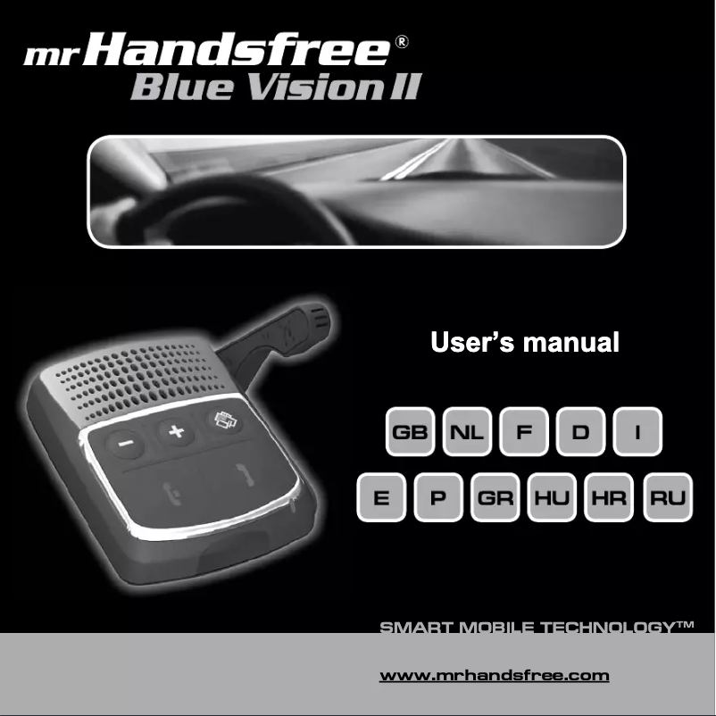 Page 1 de la notice Manuel utilisateur Mr. Handsfree Blue Vision II