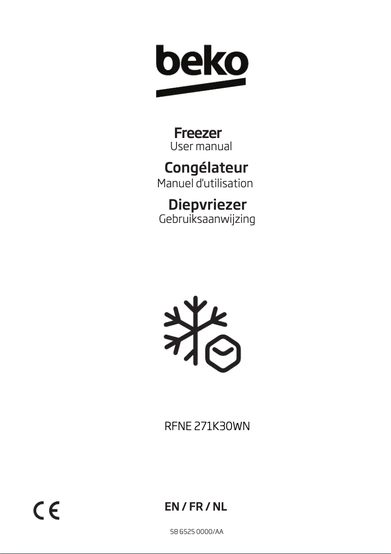 Page 1 de la notice Manuel utilisateur Beko RFNE271K30WN