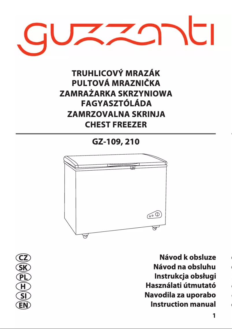 Page 1 de la notice Manuel utilisateur Guzzanti GZ-109