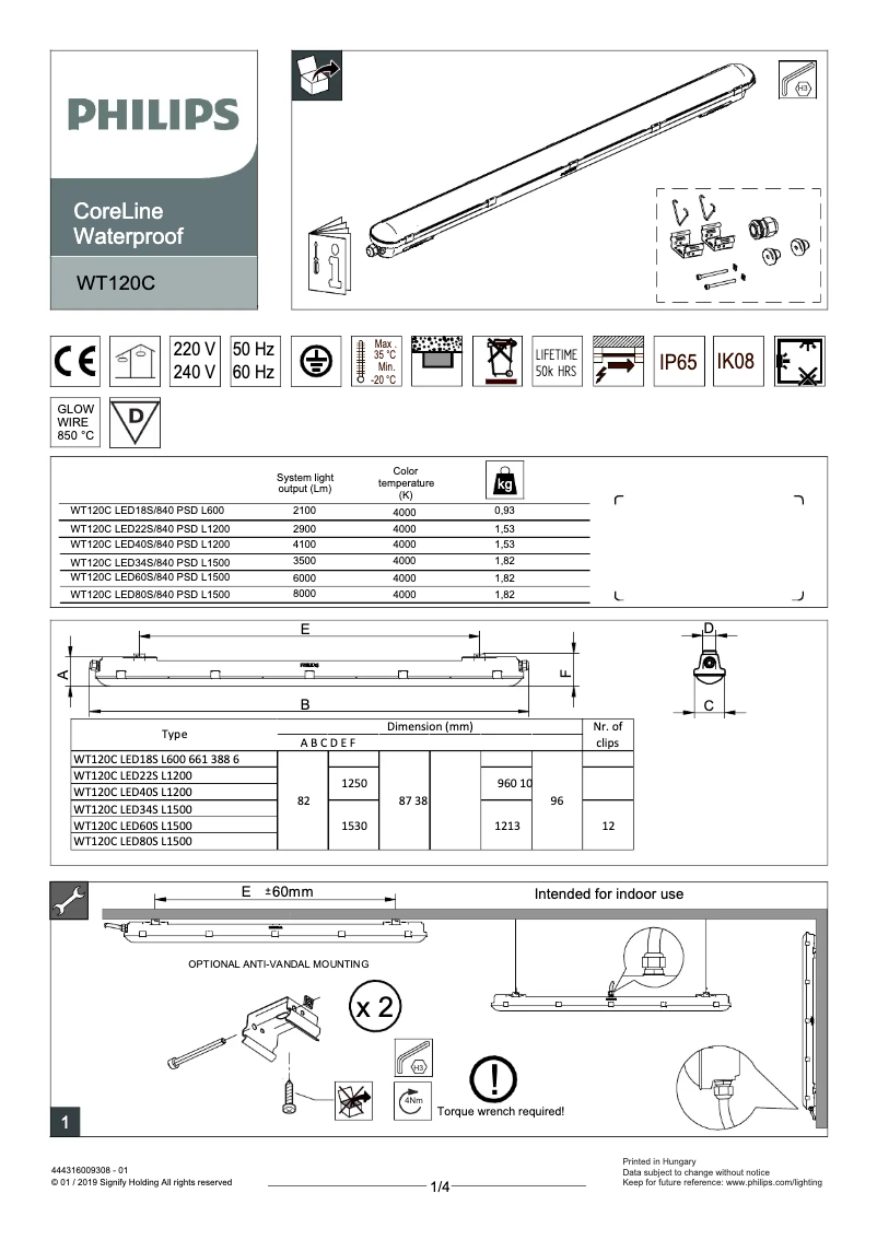 Page 1 de la notice Manuel utilisateur Philips WT120C