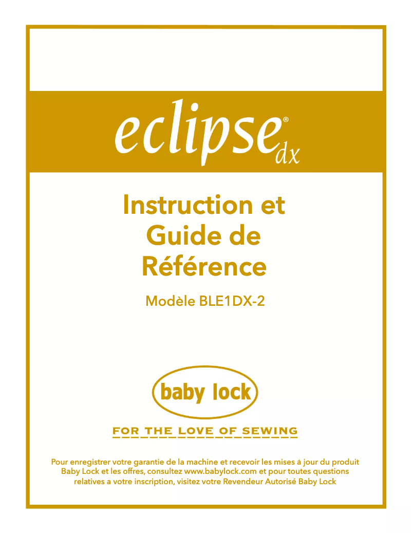 Página 1 del manual Manual de usuario Baby Lock Eclipse DX