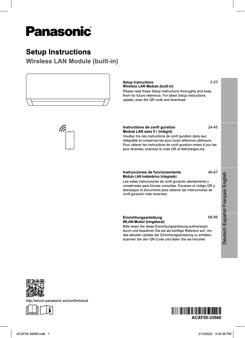 Page 1 de la notice Manuel utilisateur Panasonic CU-Z50YKEA
