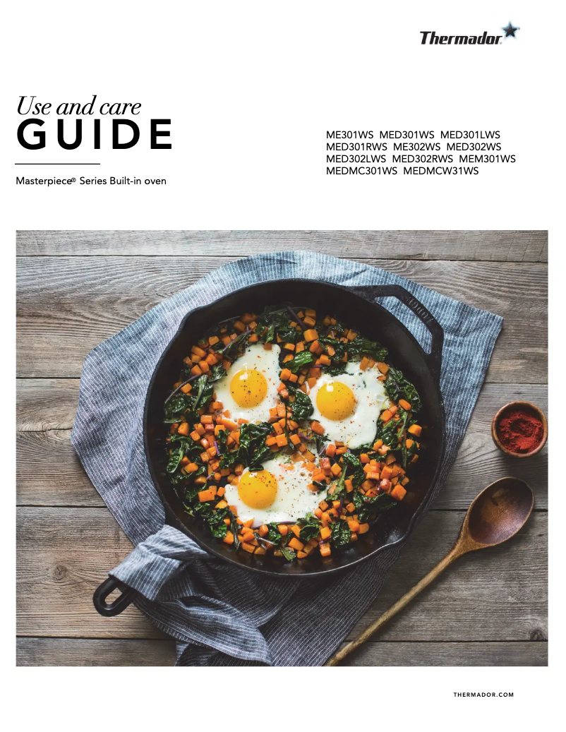 Page 1 de la notice Manuel d'utilisation et d'entretien Thermador MED301LWS