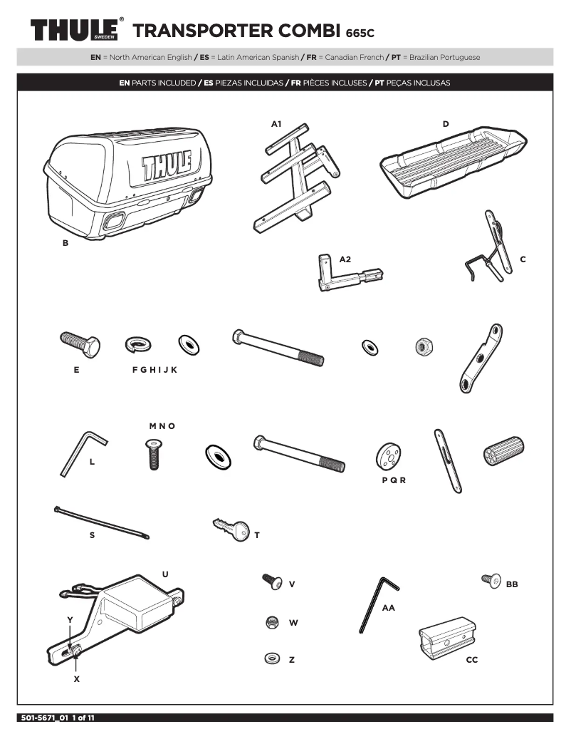 Page n°1 - Mode d'emploi Thule Transporter Combi 665C