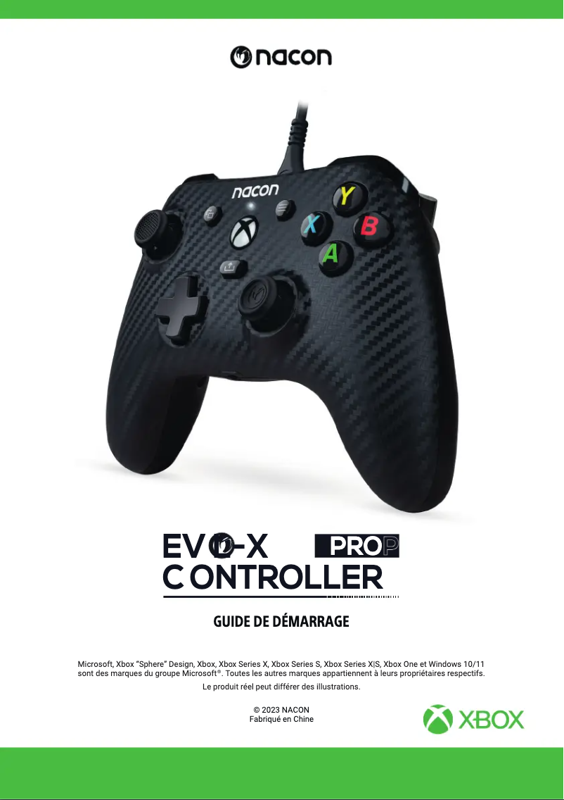 Page n°1 - Manuel utilisateur NACON EVOL-X Pro