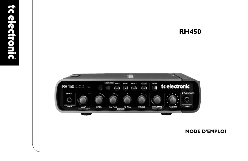 Page 1 de la notice Manuel utilisateur TC Electronic COMBO450