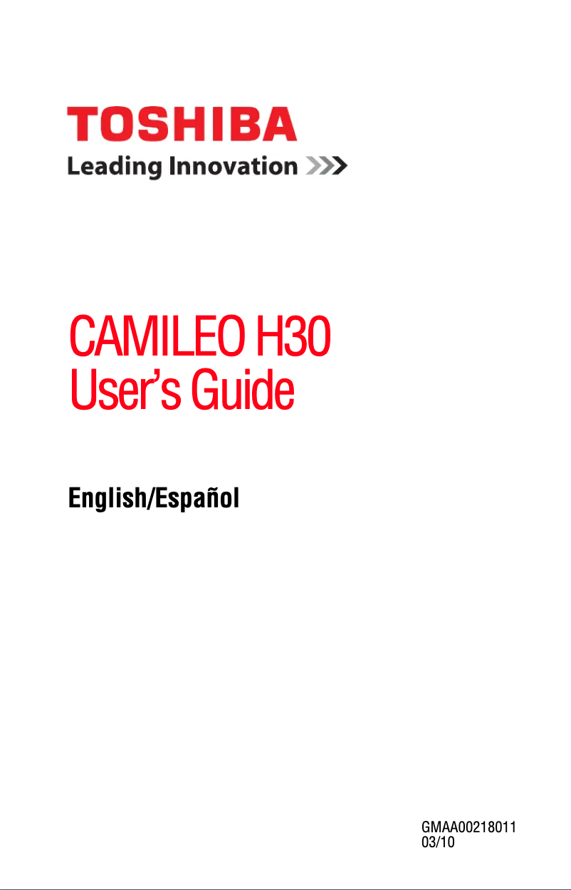 Página 1 del manual Manual de usuario Toshiba Camileo H30
