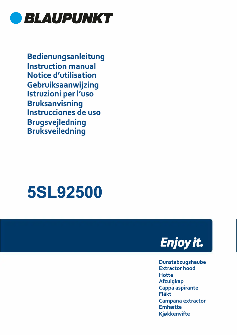 Page 1 de la notice Manuel utilisateur Blaupunkt 5SL92500