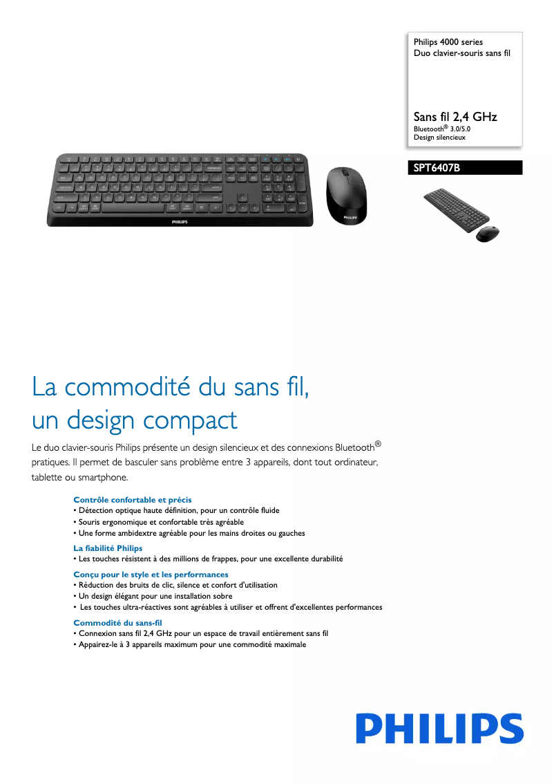 Page n°1 - Fiche technique Philips SPT6407B
