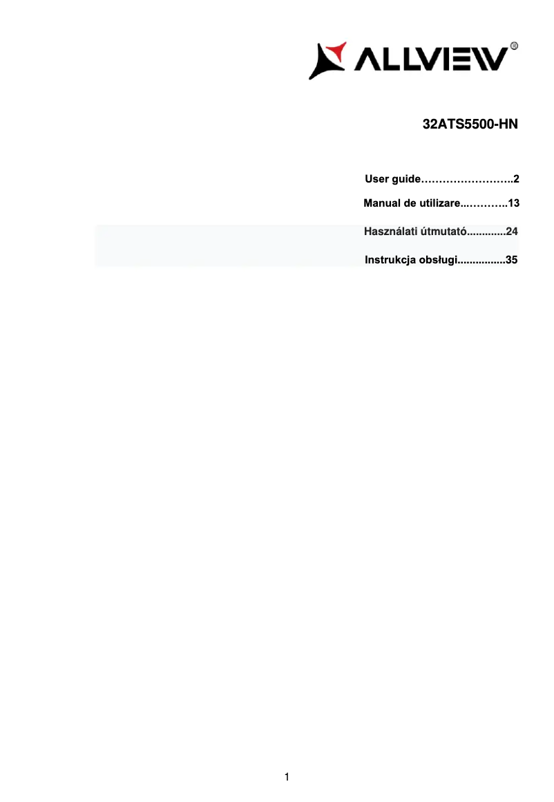 Image de la première page du manuel de l'appareil 32ATS5500-HN