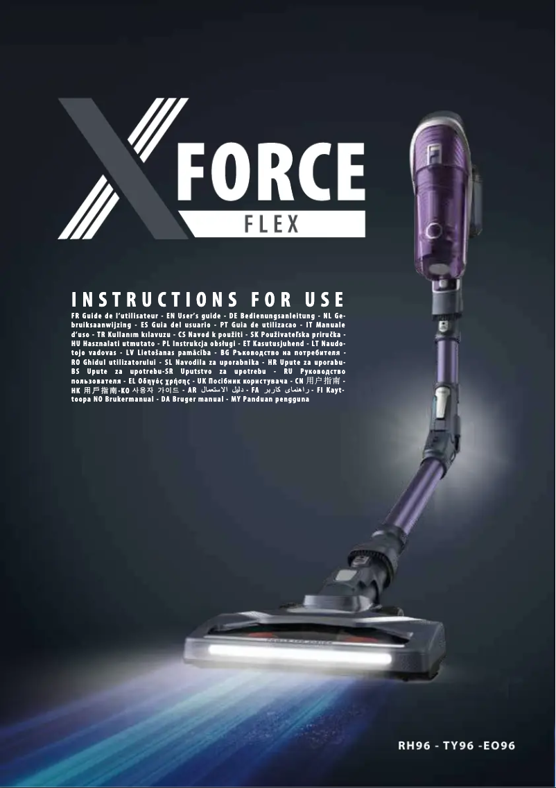 Page 1 de la notice Manuel utilisateur Rowenta X-Force Flex 8.60 RH9678