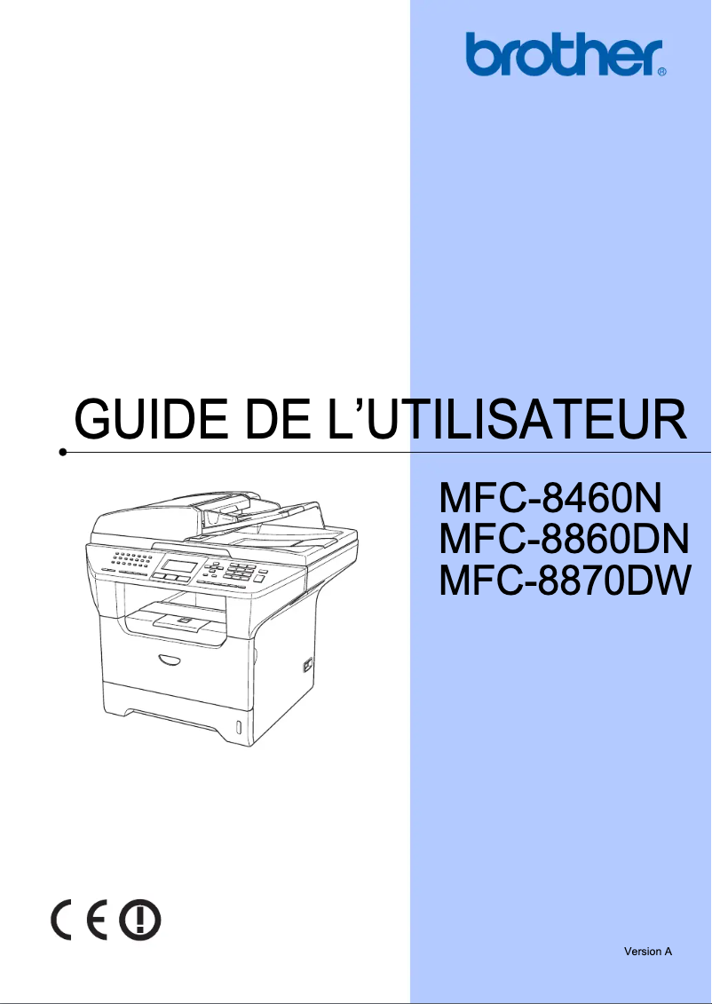 Page 1 de la notice Manuel utilisateur Brother MFC-8870DW