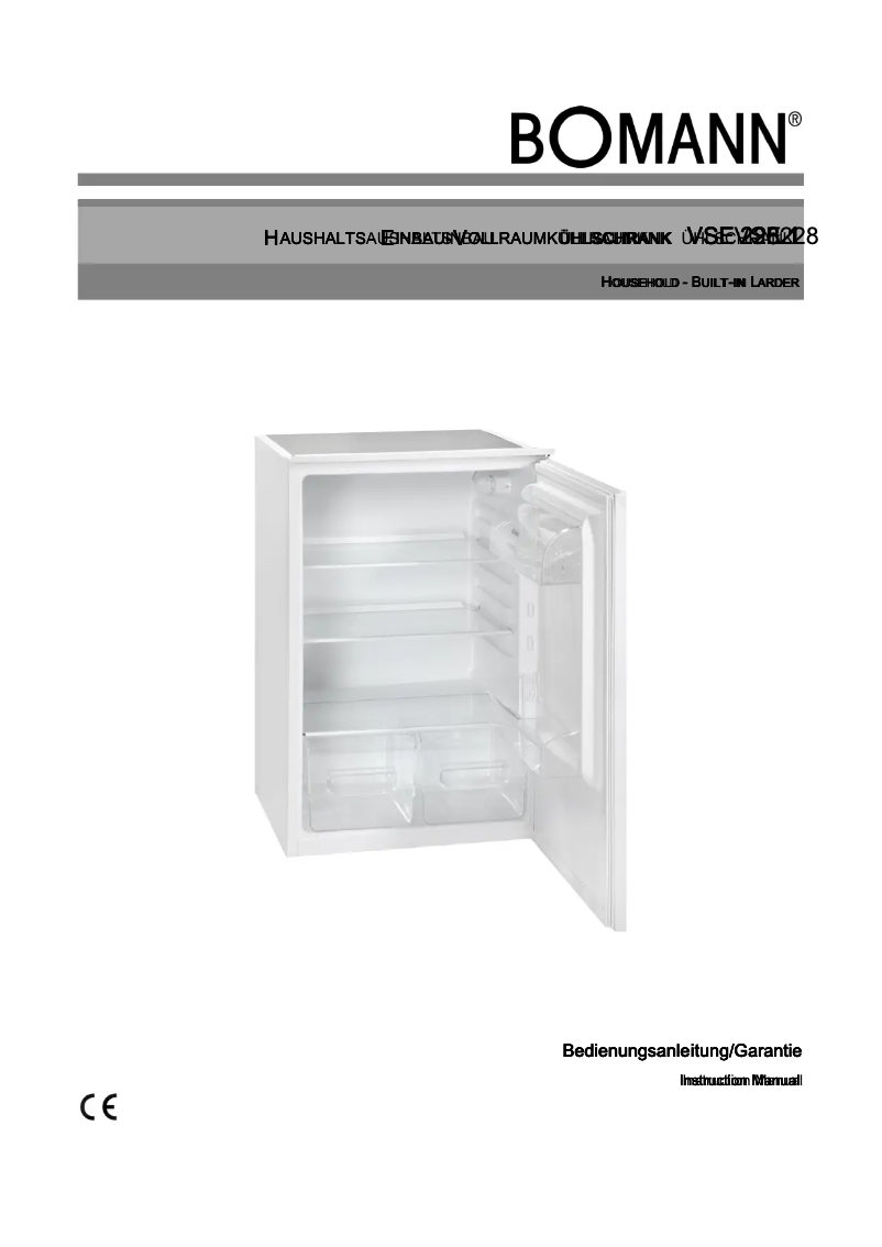 Page 1 de la notice Manuel utilisateur Bomann VSE 228.1