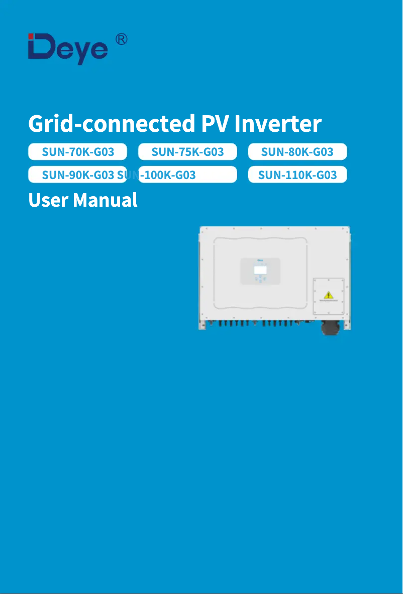 Image de la première page du manuel de l'appareil SUN-100K-G03