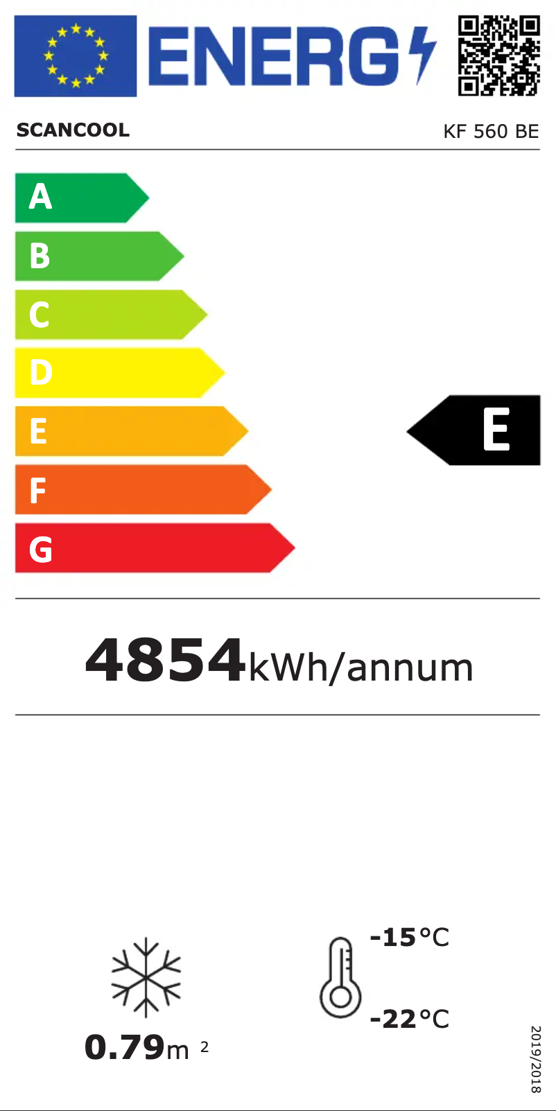 Page 1 de la notice Label énergétique Scancool KF 560 BE