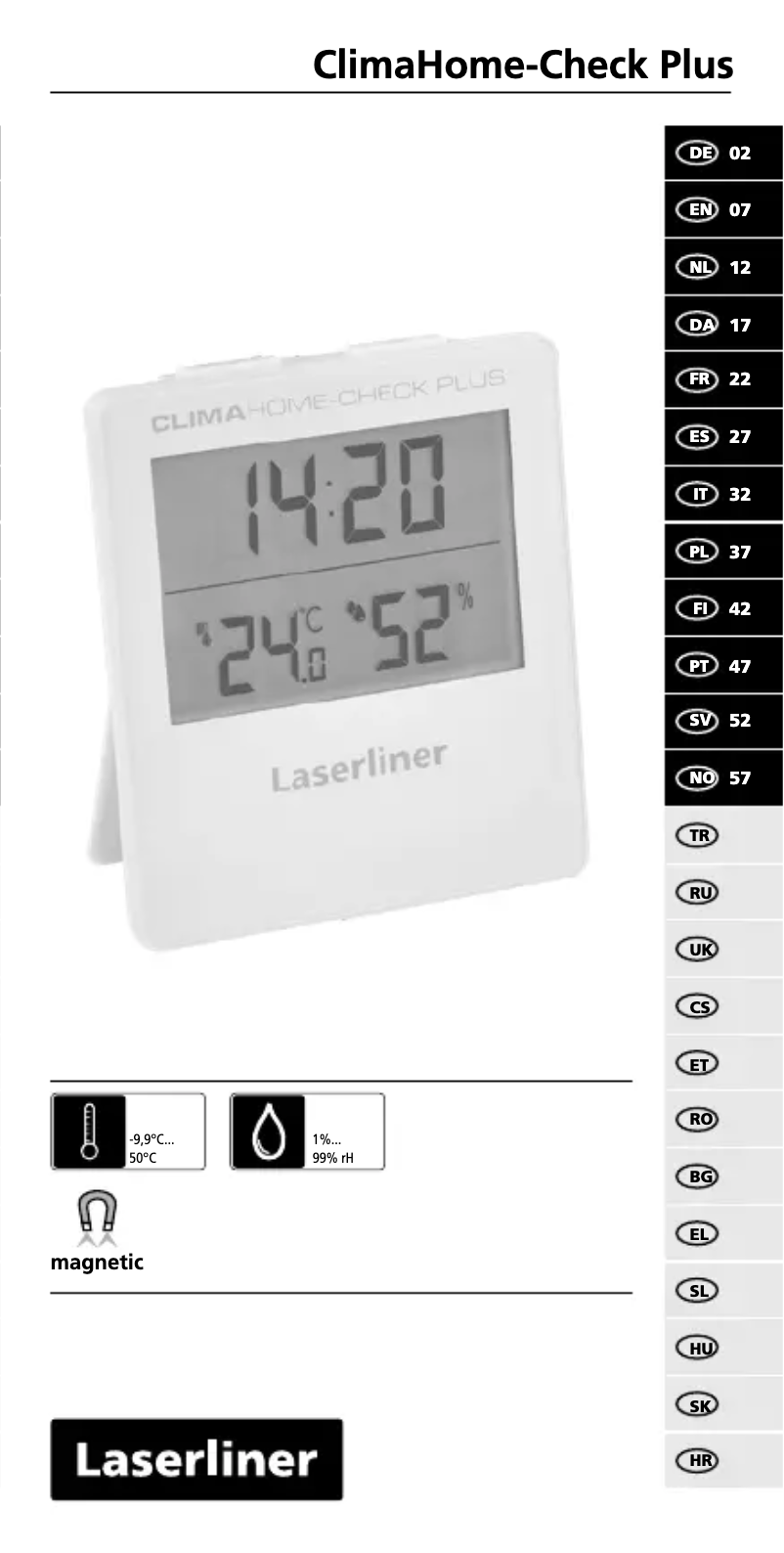 Page 1 de la notice Manuel utilisateur Laserliner ClimaHome-Check Plus