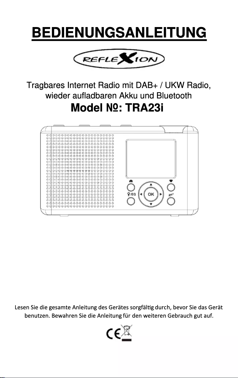 Page 1 de la notice Manuel utilisateur Reflexion TRA23i