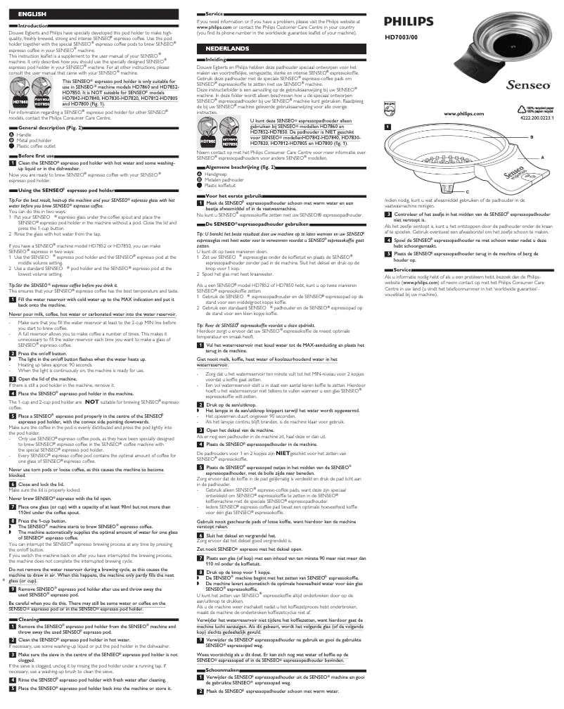 Página 1 del manual Manual de usuario Philips HD7003