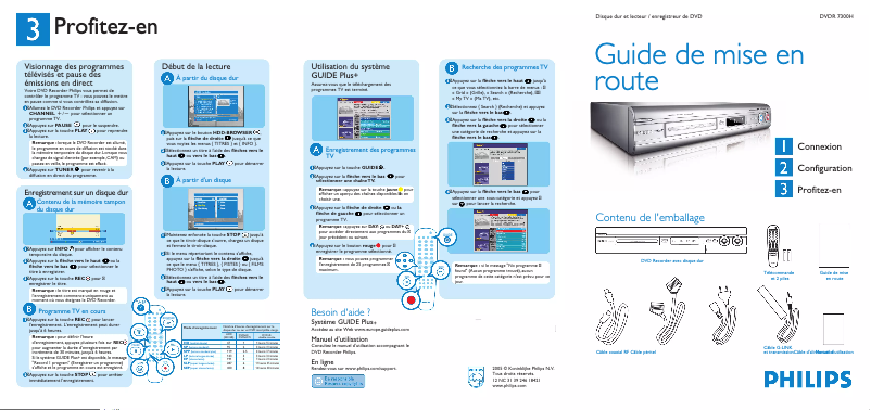 Image de la première page du manuel de l'appareil DVDR7300H