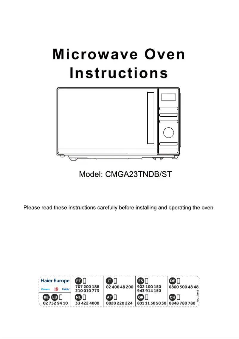 Image de la première page du manuel de l'appareil CMGA23TNDB/ST