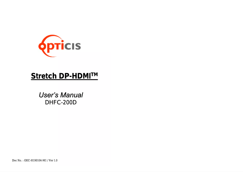 Page n°1 - Manuel utilisateur Opticis DHFC-200D