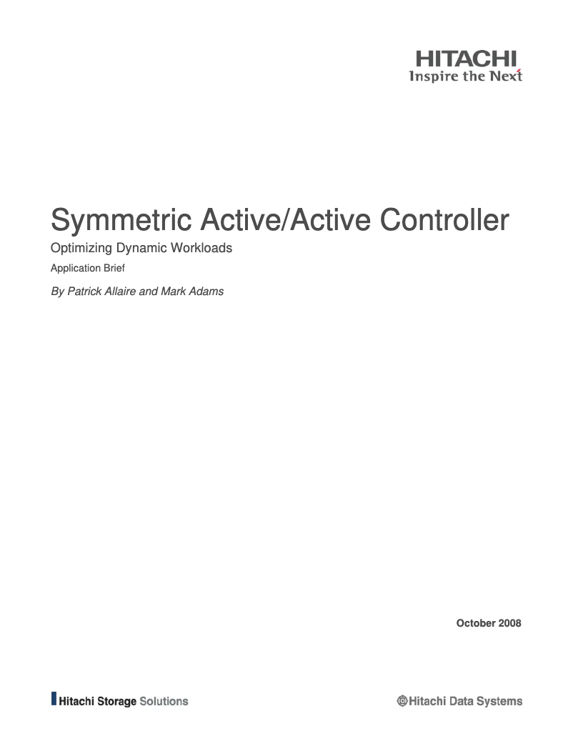 Page 1 of the manual User Manual Hitachi AMS2100
