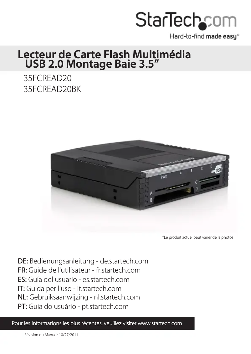 Page n°1 - Manuel utilisateur StarTech.com 35FCREAD20BK