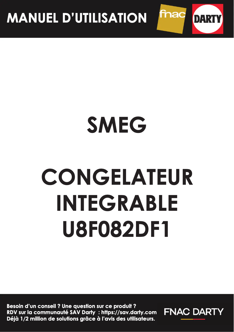 Page 1 de la notice Manuel utilisateur Smeg U8F082DF1