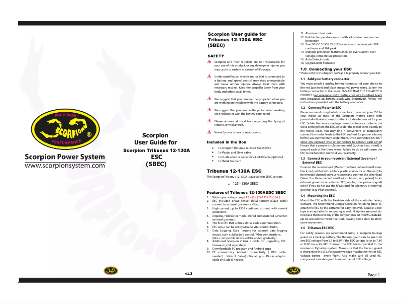 Page 1 de la notice Manuel utilisateur Scorpion Tribunus_12_130