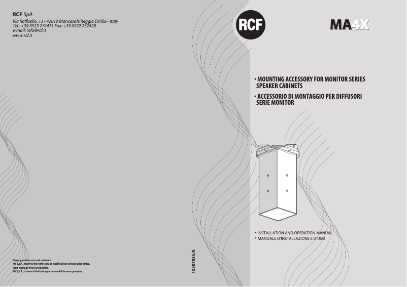 Image de la première page du manuel de l'appareil MA 4X