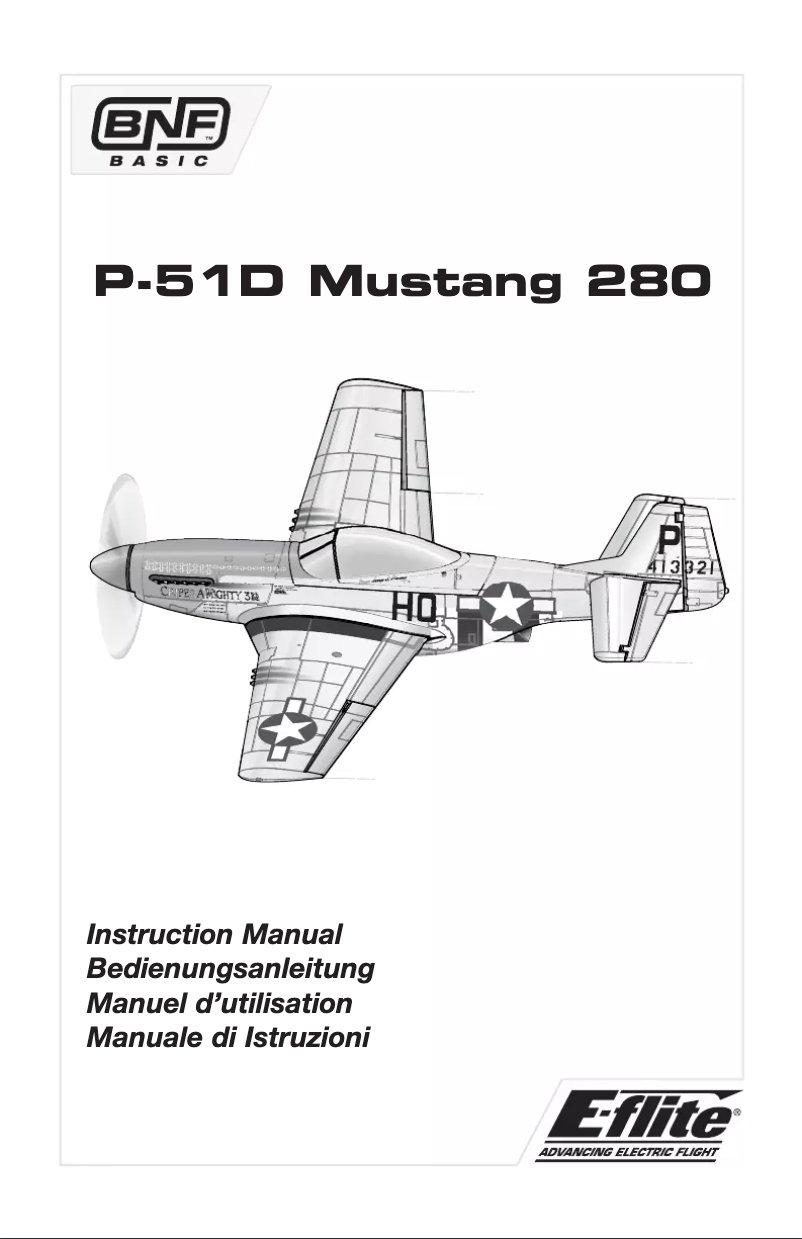 Page 1 de la notice Manuel utilisateur E-flite P-51D Mustang 280 BNF