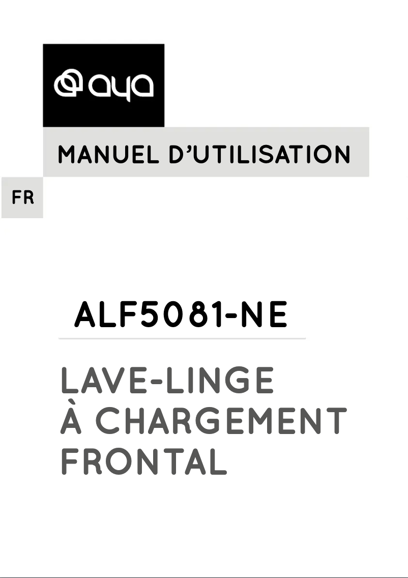 Page n°1 - Manuel utilisateur AYA ALF5081