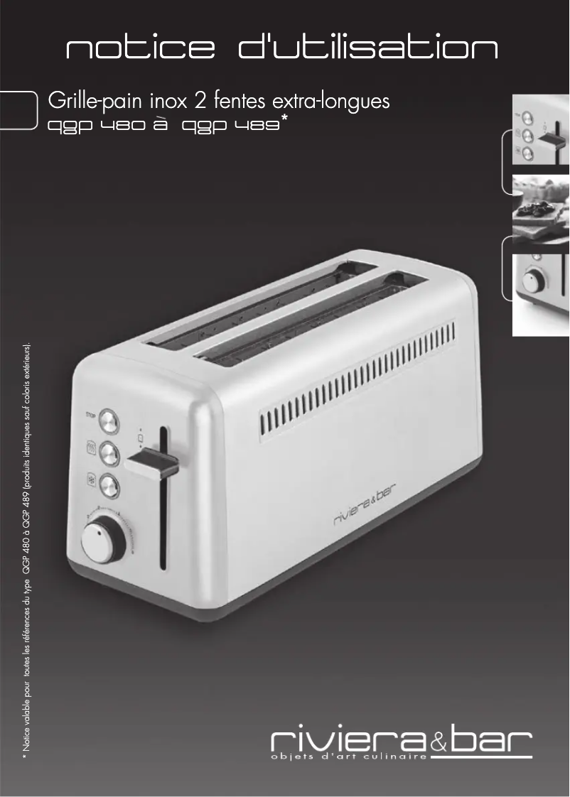 Página 1 del manual Manual de usuario Riviera & Bar QGP480