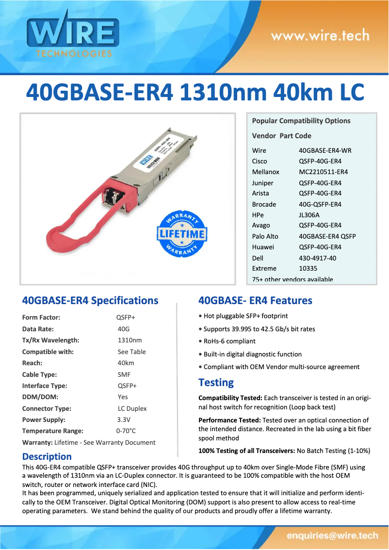 Page n°1 - Manuel utilisateur Wire Technologies 10335-WR