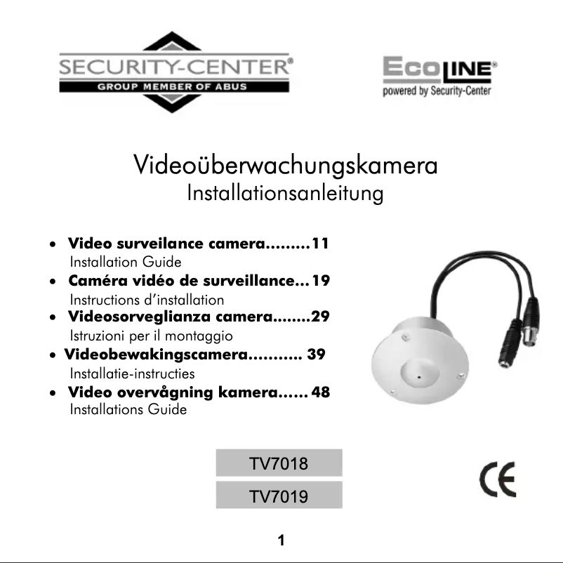 Page n°1 - Manuel utilisateur Abus TV7018