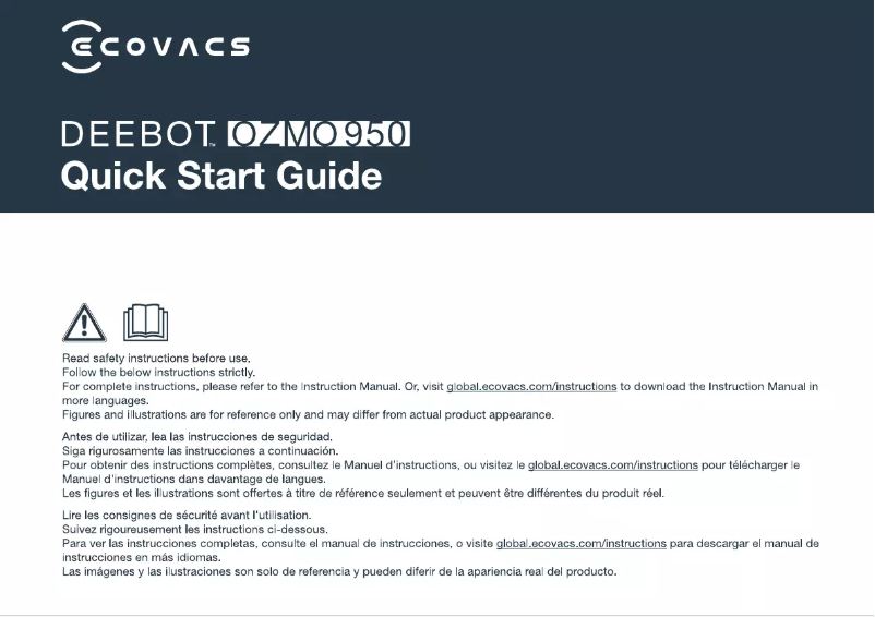 Page n°1 - Guide de démarrage rapide ECOVACS Deebot OZMO 950