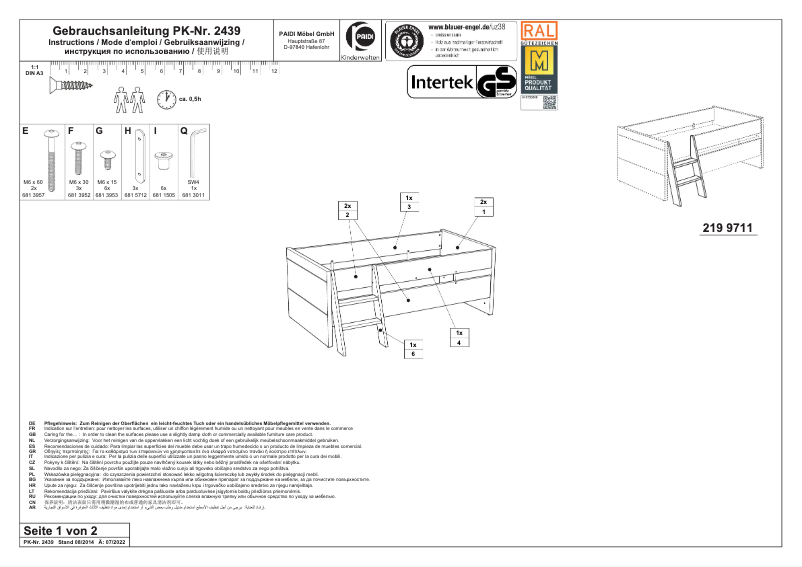 Page n°1 - Manuel utilisateur Paidi Leiter