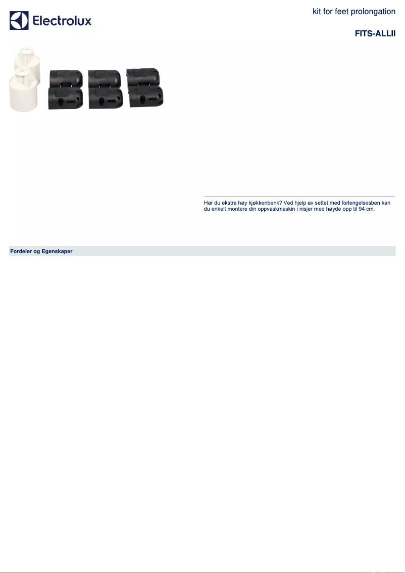 Page 1 de la notice Brochure AEG FITS-ALLII